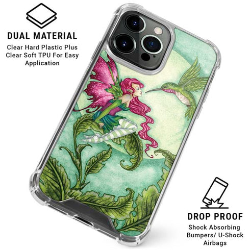 Flirting Fairy and Hummingbird by Amy Brown iPhone 16 Pro Clear Case